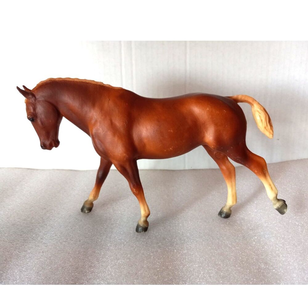 1970s Breyer Chestnut Cantering Welsh Pony (#105) Plastic Model Horse Figurine